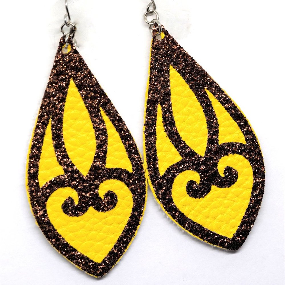 French Gold Stained Glass Earrings